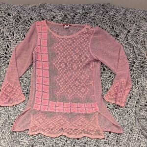 314 - Vivienne Tam Sheer Mesh Top 🌸 Bubblegum Pink Cyber Fairy Y2K Art Girl